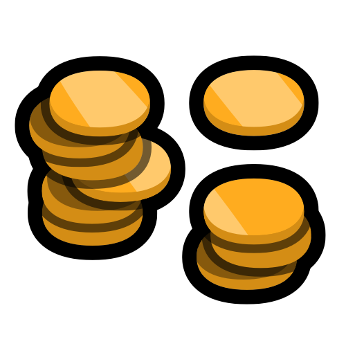 two piles of gold coins